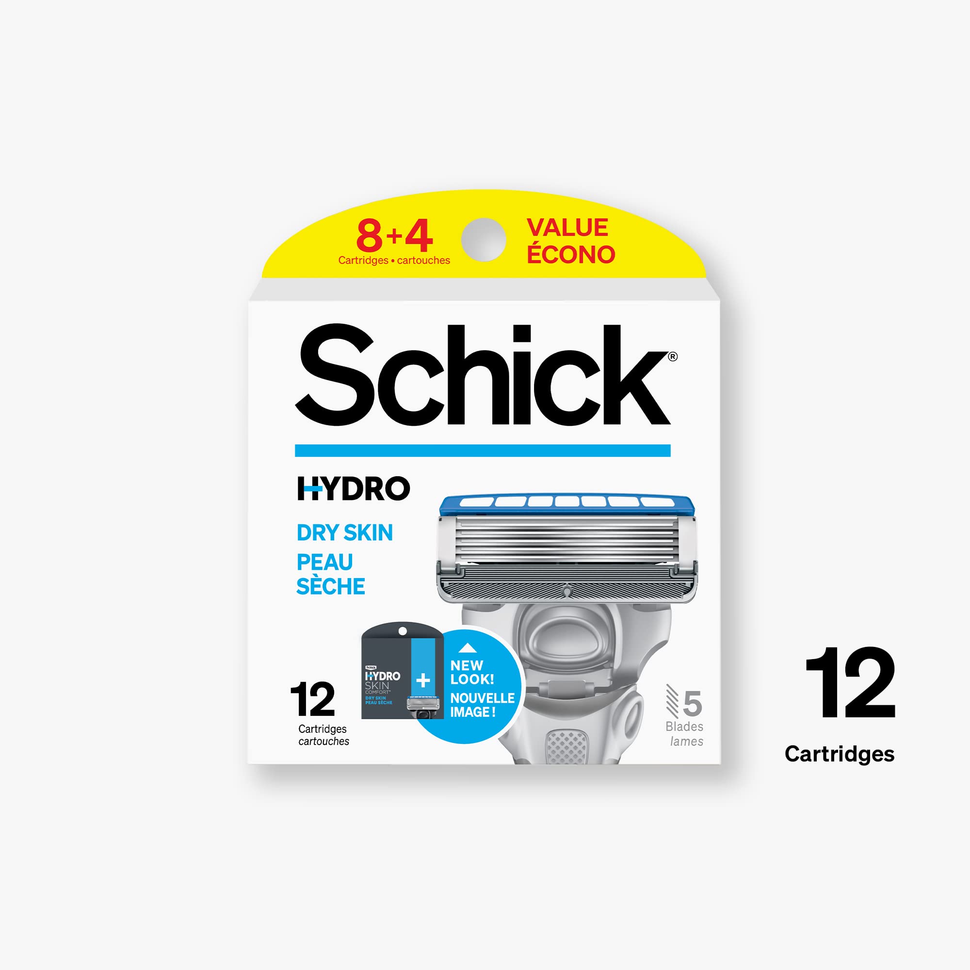 Schick Hydro Sense Hydrate Mens Razor Blade Refill with Hydrate Gel, Includes 12 Razor Blades Refills